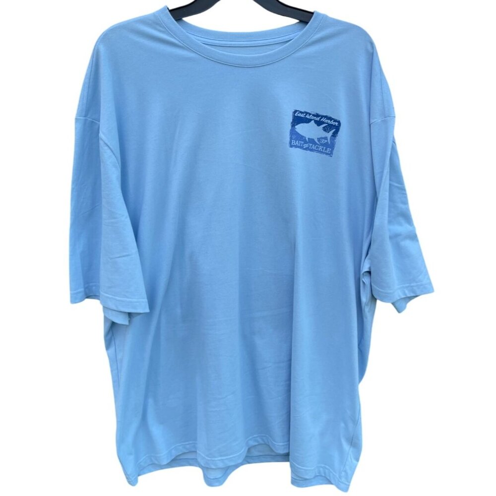 IZOD Saltwater Mens 4XB Graphic T-Shirt Blue Cantrell Short Sleeve Cotton